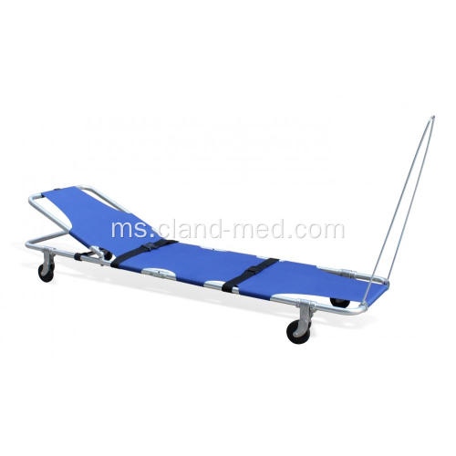 Folding Ambulance Stretcher Dengan roda cast Omni-directional Tarik Rod